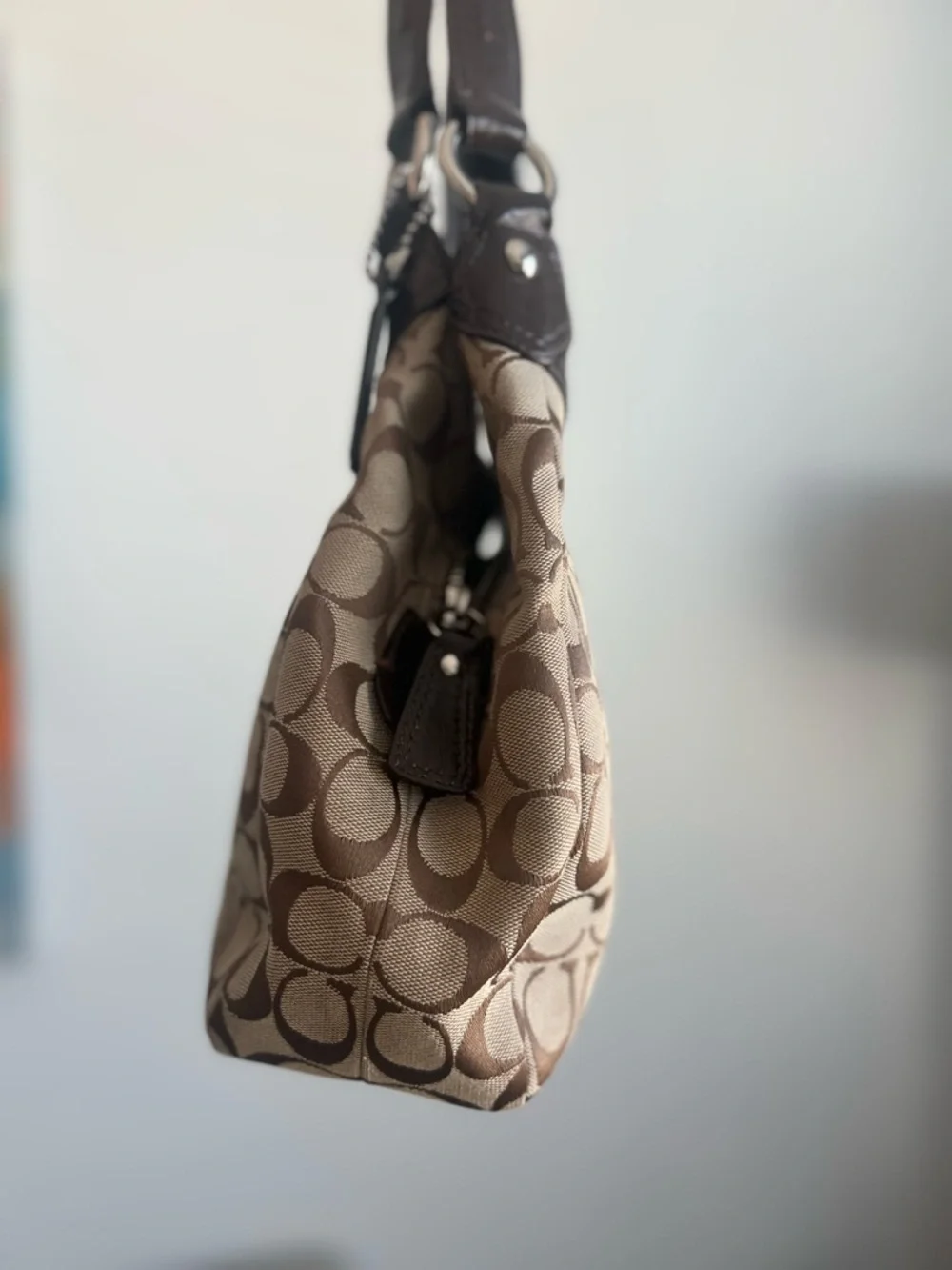 Coach y2k vintage Signature Soho Lynn Hobo Shoulder Bag F17094 Brown - Picture 8 of 15